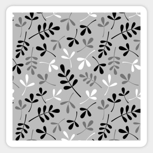 Assorted Leaf Silhouettes BW & Grays Sticker